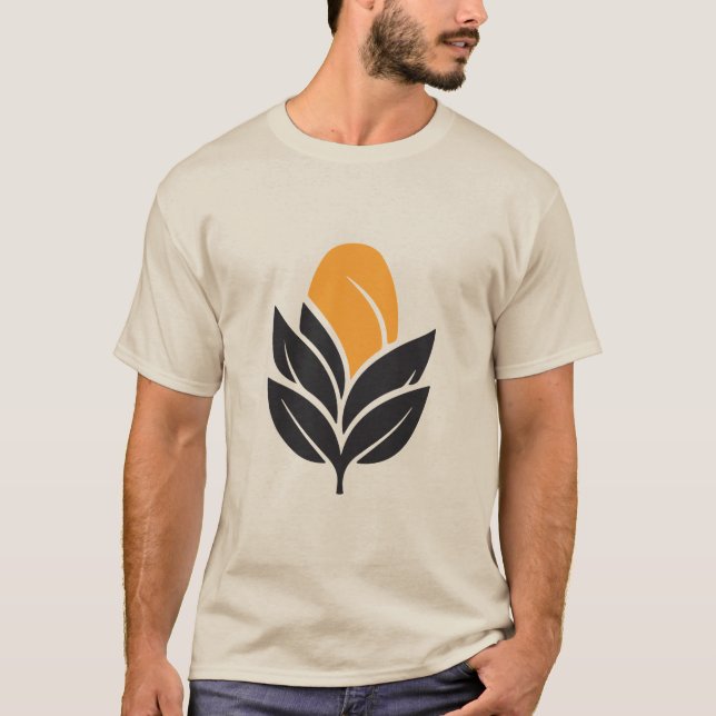Camiseta Minimal Leaf Sun Nature Growth Eco Friendly Tee (Anverso)