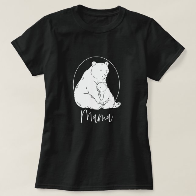 Camiseta Minimal Mama Bear Line Art Design (Diseño del anverso)