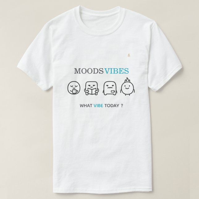 Camiseta Minimal “Moods Vibes” Cute Line Art T-Shirt | Kali (Diseño del anverso)