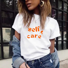 Camiseta Minimal Orange Inspirational Self Care Women