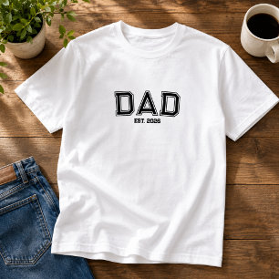 Camiseta Minimal Papá Año de Fundación Nuevo Padre