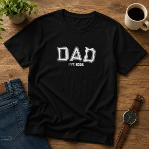 Camiseta Minimal Papá Año de Fundación Nuevo Padre