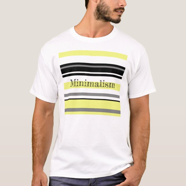 Camiseta Minimalismo Amarillo Rayas Negras (Anverso)