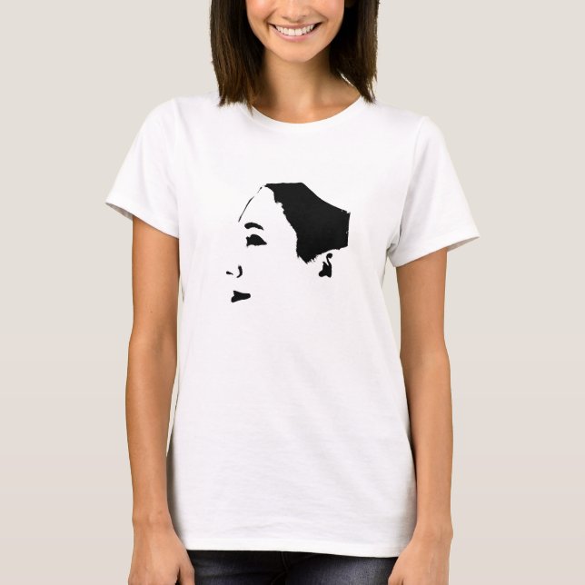 Camiseta Minimalismo Chica Esbozo facial Dama poder (Anverso)