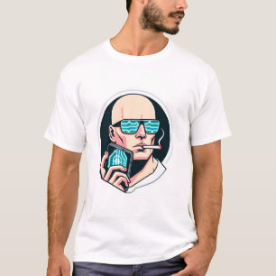 Camiseta Minimalismo futurista: Crypto & Smoke T-Shirt