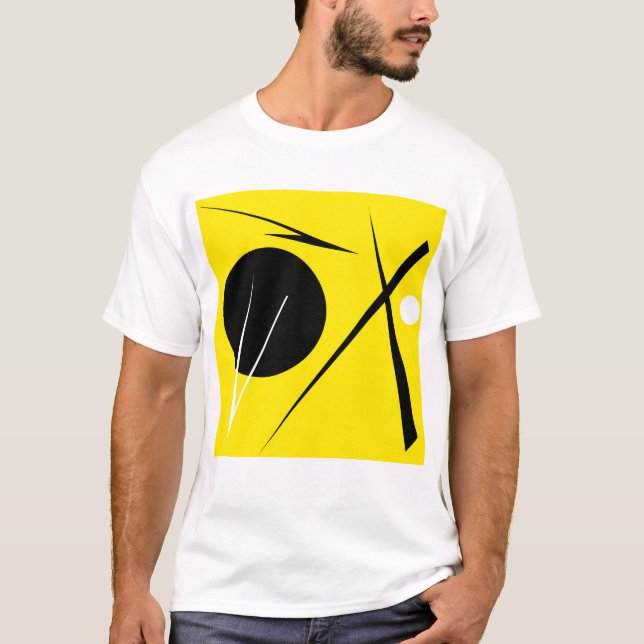 Camiseta Mínimalismo moderno Resumen Arte Amarillo Blanco N (Anverso)