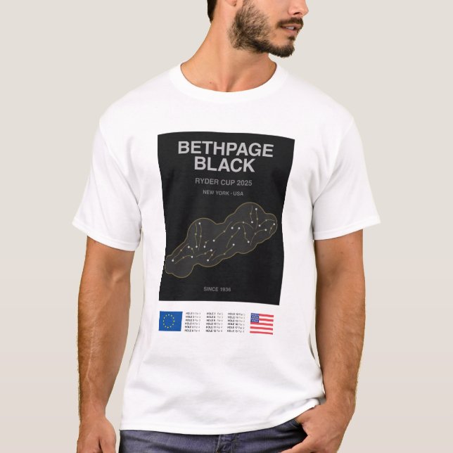 Camiseta Minimalist Bethpage Black Ryder Cup Line Print Tee (Anverso)