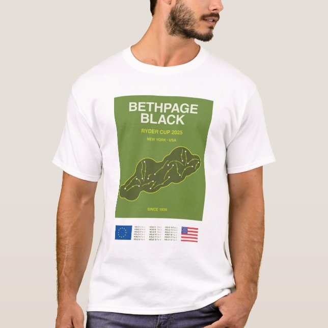 Camiseta Minimalist Bethpage Black Ryder Cup Line Print Tee (Anverso)
