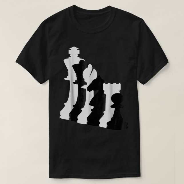 Camiseta Minimalist Black and White Chess Art (Diseño del anverso)