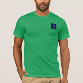 Camiseta Minimalist Blue Monogram Modern Green T-Shirt