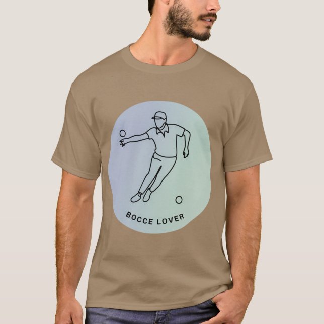 Camiseta Minimalist Bocce Lover Elegant Single Line Art Pla (Anverso)