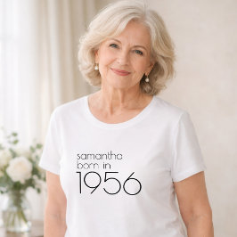 Camiseta Minimalist Born in 1956 70th Birthday Party