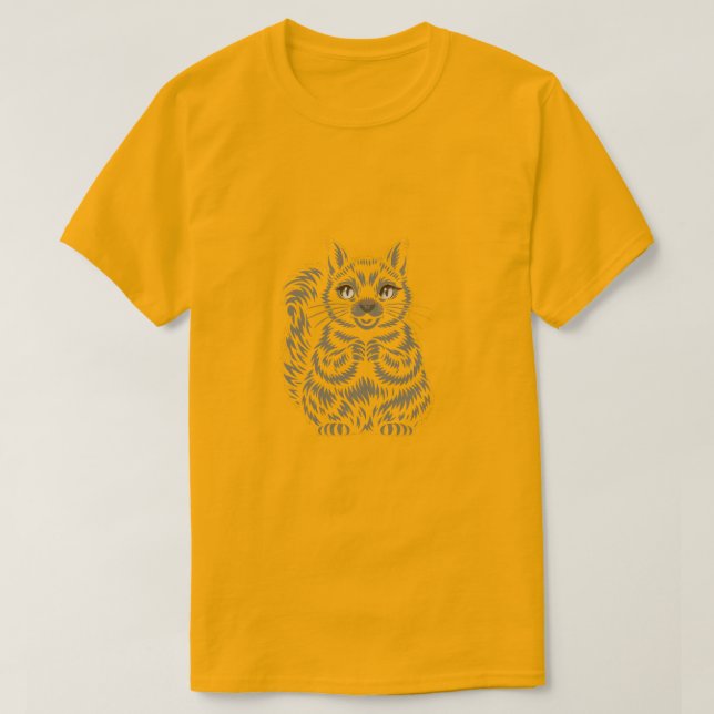 Camiseta Minimalist Cheerful Squirrel Simple Line Art (Diseño del anverso)