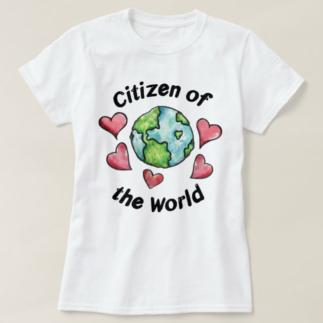 Camiseta Minimalist Citizen of the World Global Traveler (Diseño del anverso)