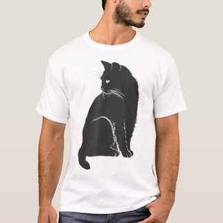 Camiseta Minimalist Cute Black Cat Owner Feline Art Kitten