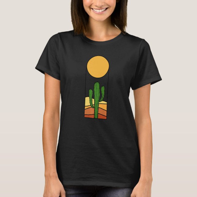 Camiseta Minimalist desert landscape with cactus (Anverso)