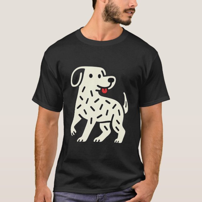 Camiseta Minimalist Funny Dog Lover Quirky Abstract Puppy L (Anverso)