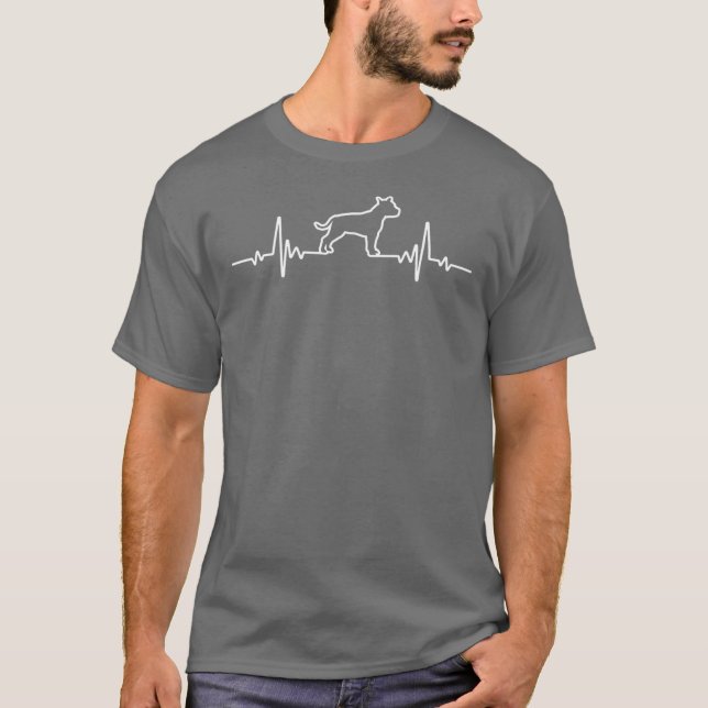 Camiseta Minimalist Heartbeat American Staffordshireerrier  (Anverso)