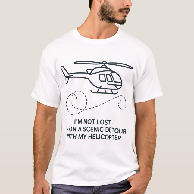Camiseta Minimalist Helicopter Line Art  (Anverso)