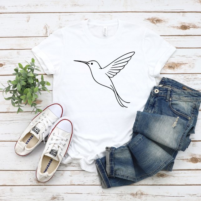 Camiseta Minimalist Hummingbird Line Art in Flight (Subido por el creador)