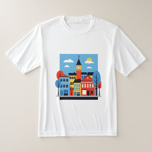 Camiseta Minimalist illustration of European houses (Distribución)