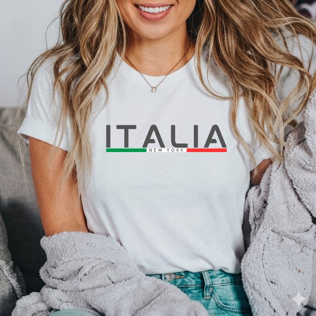 Camiseta Minimalist Italy Flag New York italian  (Subido por el creador)