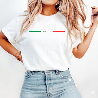 Camiseta Minimalist Italy Flag Sicily italian sicilian 
