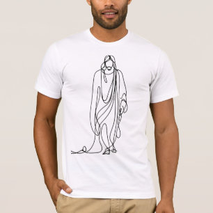 Camiseta Minimalist Jesus Drawing   One Line Art