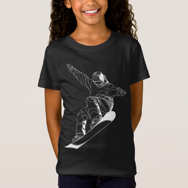 Camiseta Minimalist line art illustration of a snowboarder (Anverso)