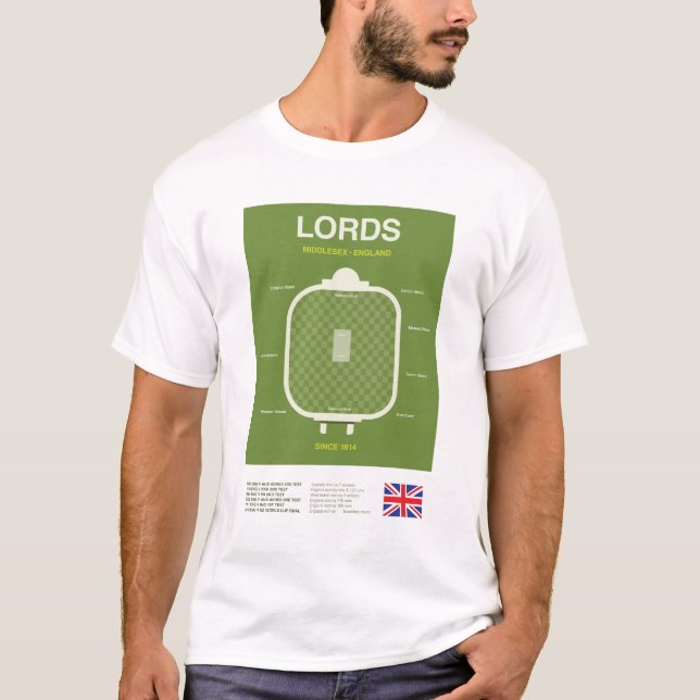 Camiseta Minimalist Lords Cricket Ground Line Print Tee (Anverso)