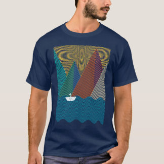 Camiseta Minimalist mountain and waves
