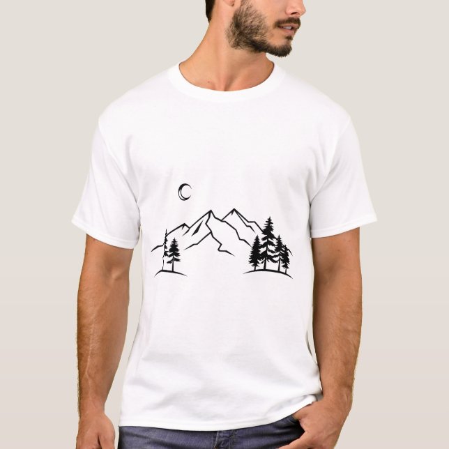 Camiseta Minimalist Mountain Landscape T-Shirt (Anverso)