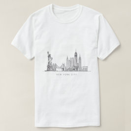 Camiseta Minimalist New York City Skyline Line Art