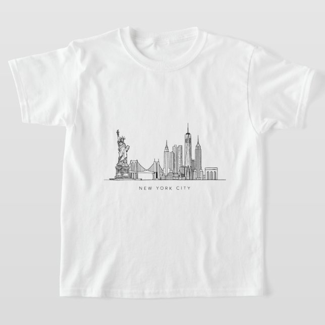 Camiseta Minimalist New York City Skyline Line Art (Distribución)