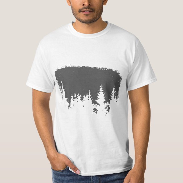 Camiseta Minimalist Pine Tree World Traveler Graphic Clothi (Anverso)