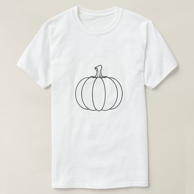 Camiseta Minimalist Pumpkin Line Art T-Shirt  (Diseño del anverso)