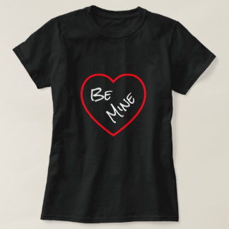 Camiseta Minimalist Red Heart Be Mine Valentine's Day Black