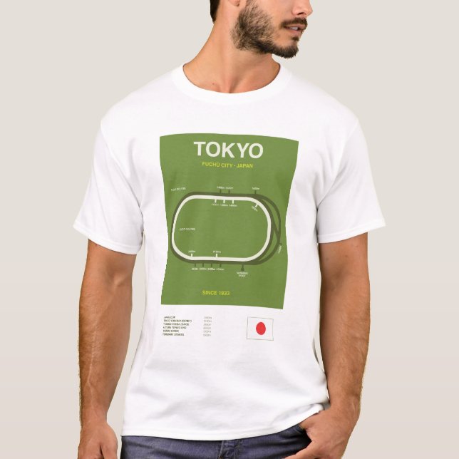 Camiseta Minimalist Tokyo Horse Racing Course Print Tee (Anverso)