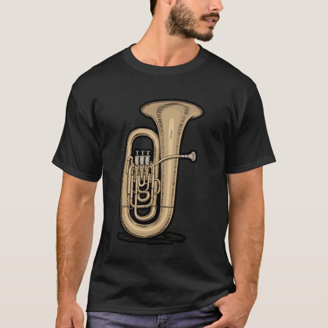 Camiseta Minimalist Tuba Brass Instrument Art (Anverso)