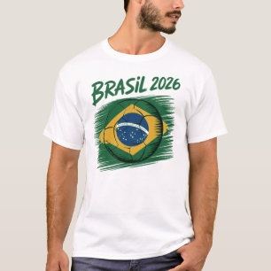 Camiseta Minimalista Brasil 2026 Fanático de Fút