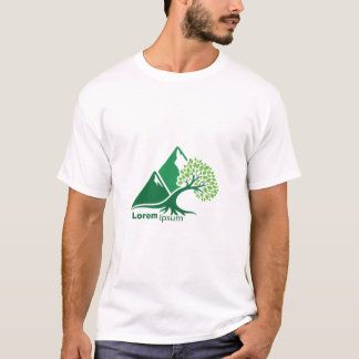Camiseta minimalista de árbol en la montaña de la 