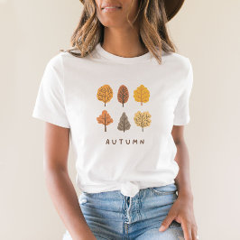 Camiseta minimalista de árboles de otoño