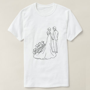 Camiseta Minimalista de Boda recién casados