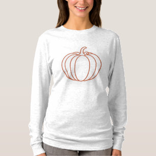 Camiseta Minimalista de Calabaza con Arte de Línea