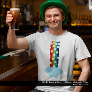 Camiseta Minimalista de cuatro hojas del arco iris