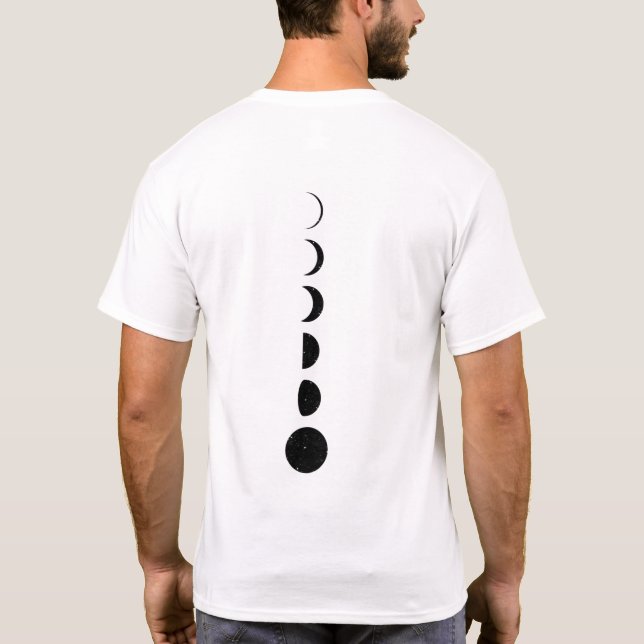 Camiseta Minimalista de Fase Lunar (Reverso)