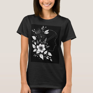 Camiseta minimalista de flores