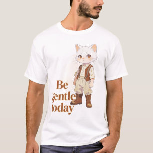 Camiseta minimalista de gato con alma vieja que di