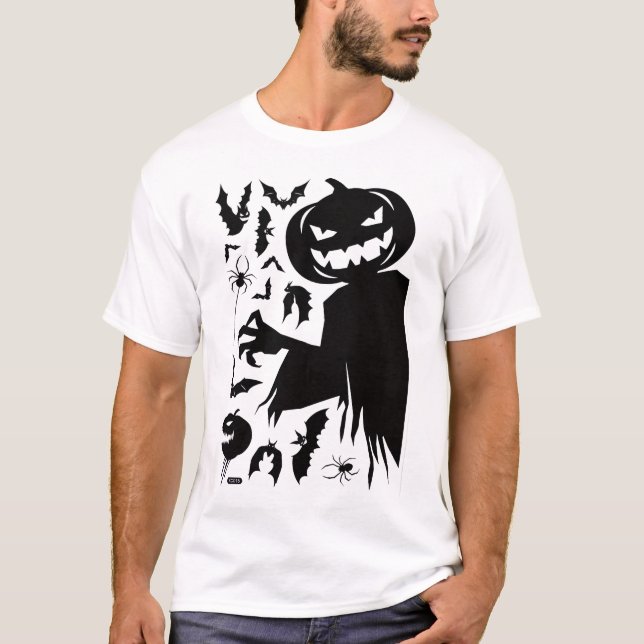 Camiseta minimalista de Halloween con una sonrient (Anverso)