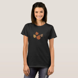 Camiseta Minimalista de Hojas de Otoño